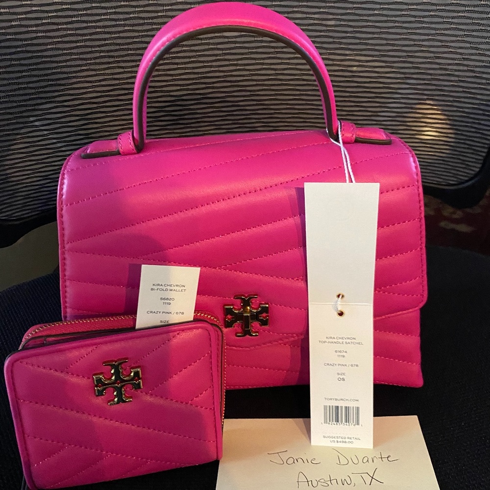 Tory Burch Kira Chevron Top-Handle Satchel&Wallet